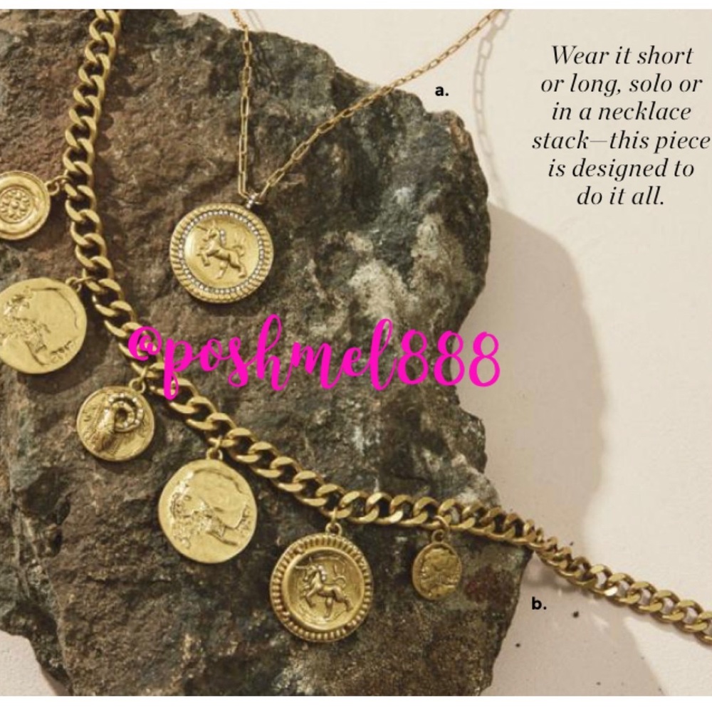 Stella & Dot | Heritage Gold Coin Chunky Link Necklace✨Retired✨ - Picture 2 of 10